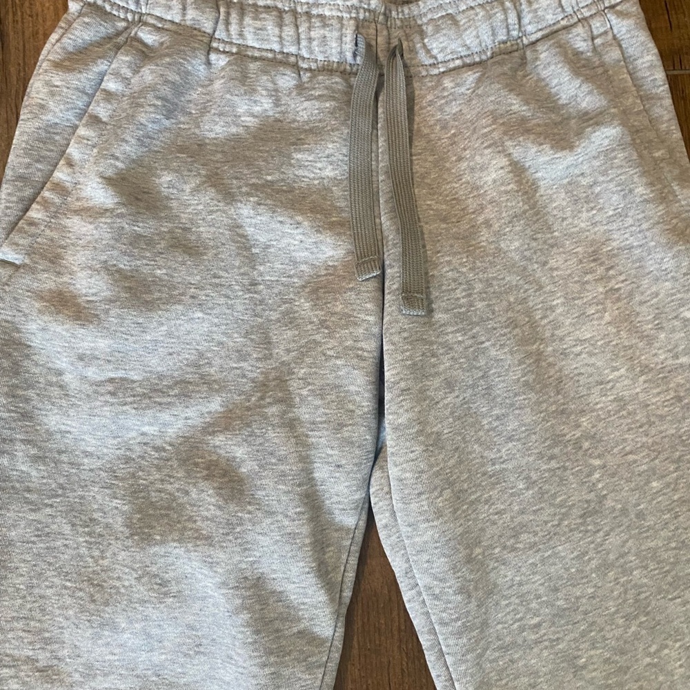 Adidas Kids Gray Joggers with Pink Logo - Picture 4 of 8